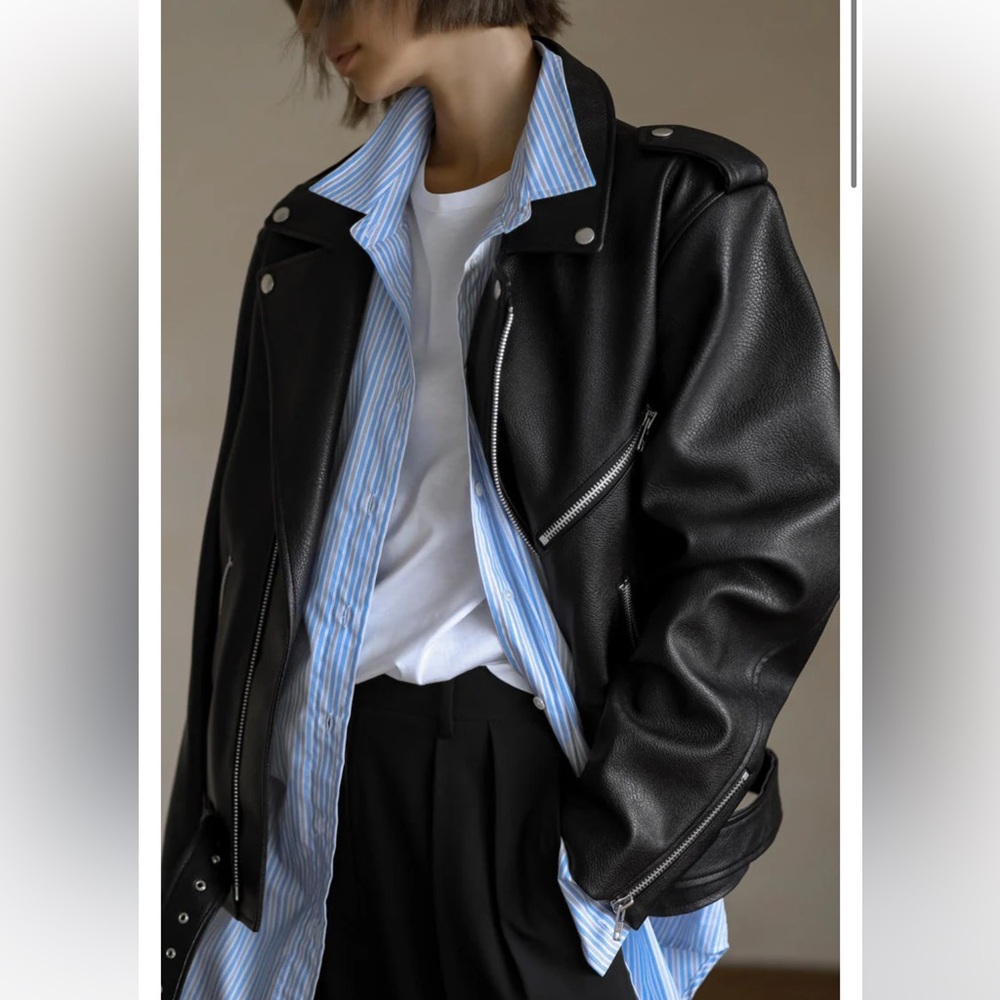 The Frankie Shop Black Leather Jacket